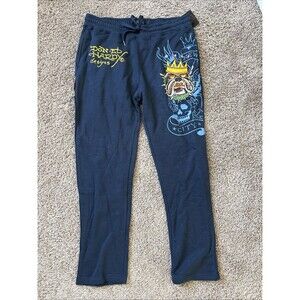 NWT Ed Hardy Navy Blue Panther Bulldog Sweatpant Sweat Pants EHM8003-7 Size L